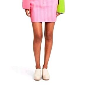 New Victor Glemaud x Target Pink White Striped Mini Skirt Size 4